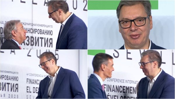 ВУЧИЋ У СЕВИЉИ: Председник Србије стигао на конференцију УН о финансирању развоја (ВИДЕО) ВУЧИЋ У СЕВИЉИ: Председник Србије стигао на конференцију УН о финансирању развоја (ВИДЕО)