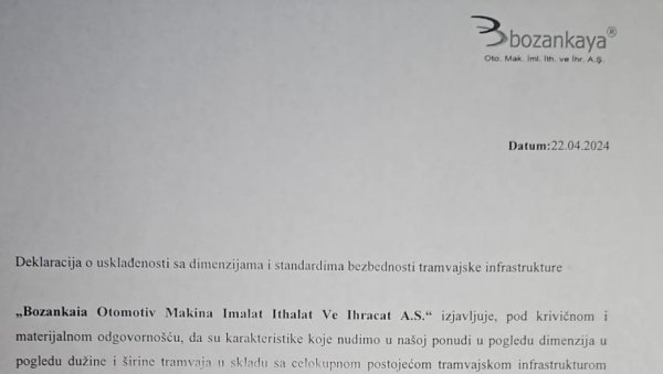 ОГЛАСИО СЕ ПОТПРЕДСЕДНИК ВЕЛИКЕ ТУРСКЕ КОМПАНИЈЕ О БЕОГРАДСКИМ ТРАМВАЈИМА Под пуном кривичном и материјалном одговорношћу...
